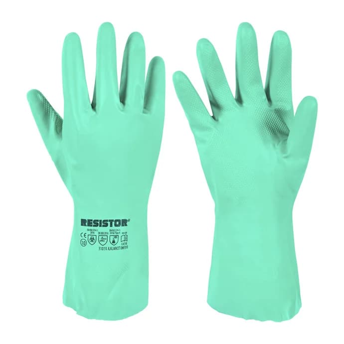 GUANTE NITRILO VERDE FLOCADO